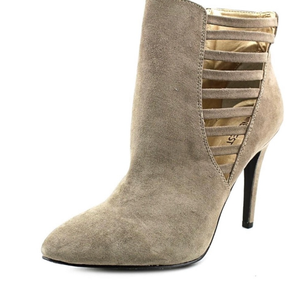 Nine West Olivia Round Toe Canvas Bootie